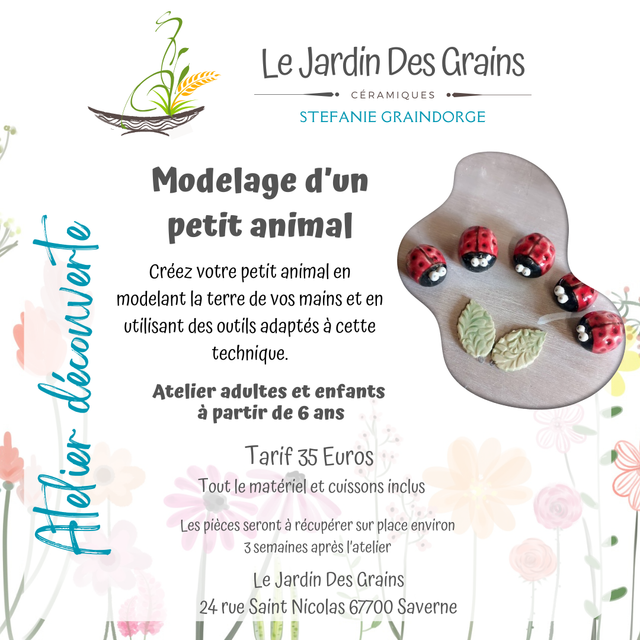 Atelier découverte de la technique du modelage _ Petit animal