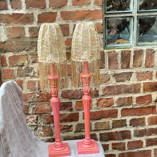 Tischleuchter Keramik Paarrot/ Gold 