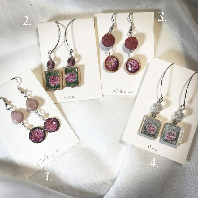 Orecchini con Ortensia o Rosa