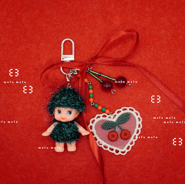 CHERRY kewpie charm (green)
