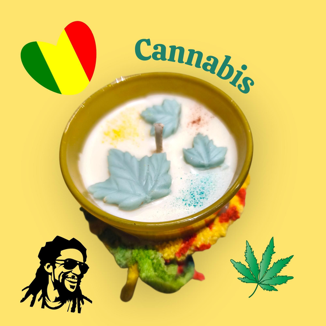 Bougie 🕯️ cannabis esprit Rasta 