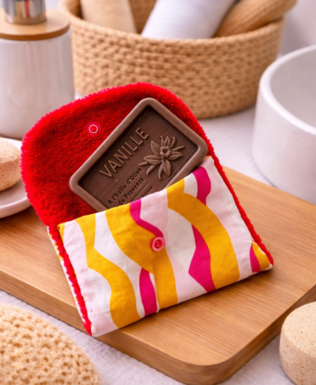 Pochette à savon en éponge bambou modèle « Calypso » 