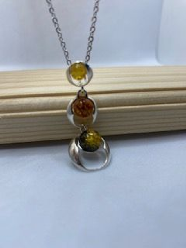 Collier Pendentif Ambre 