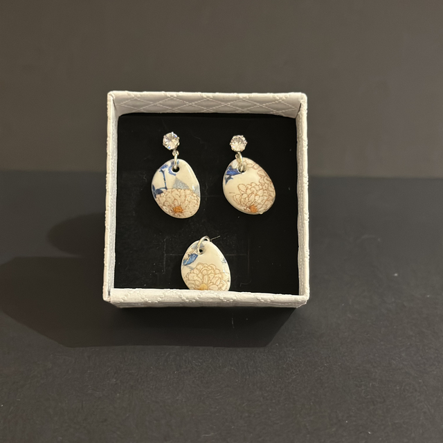 POLYMER CLAY EARRINGS AND PENDANT