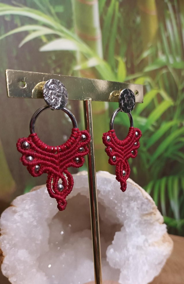 Boucles d'oreilles en micro-macramé