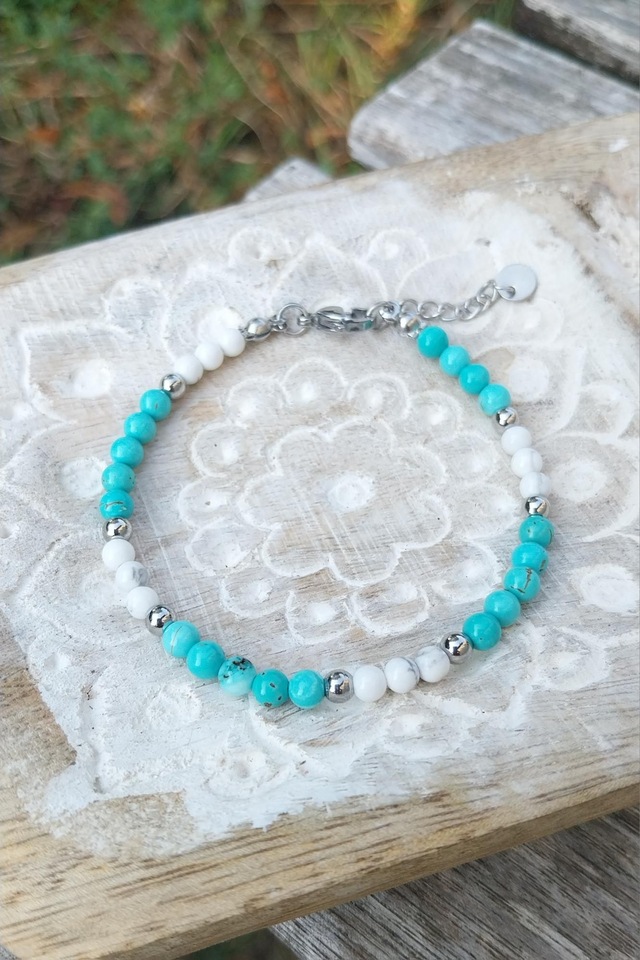 Bracelet en Turquoise et Howlite 