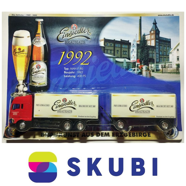 Reklamní kamion s vlekem - Man F 90 - Einsiedler Brauhaus - model 1:87 H0