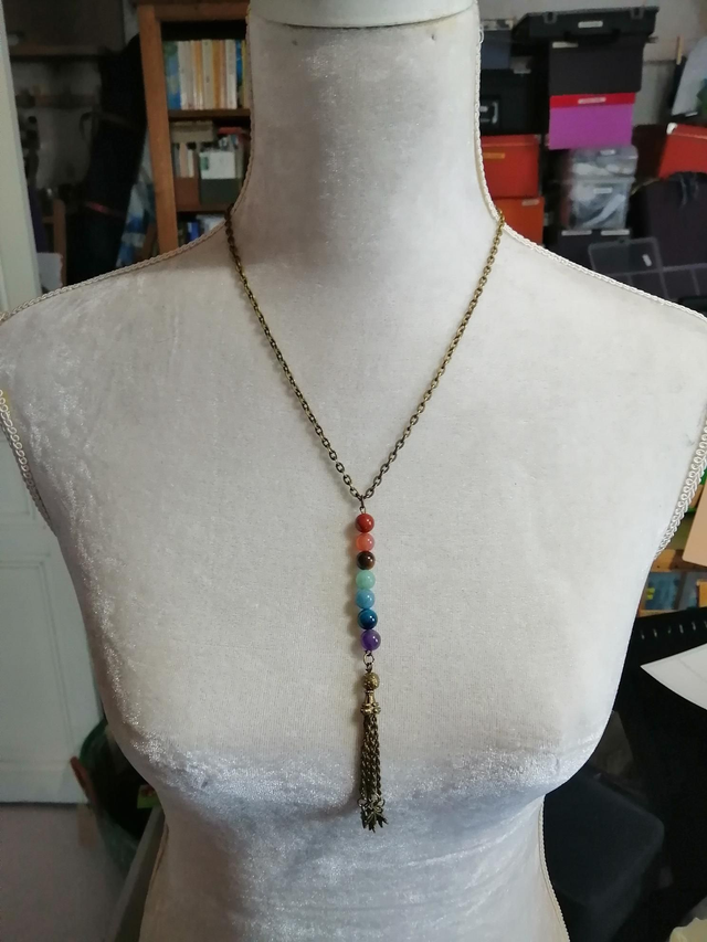 Collier 7 CHAKRAS bronze