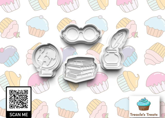 Reading Theme Fondant/cookie stamps with cutters