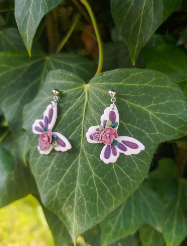 Collection Florale Prune du Jardin - Boucles d&#039;oreilles Aria
