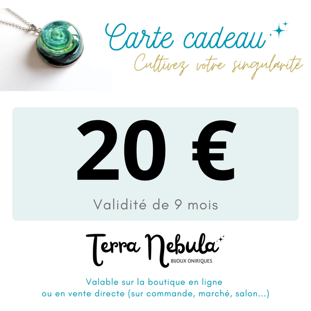 Carte cadeau Montant 20€ 