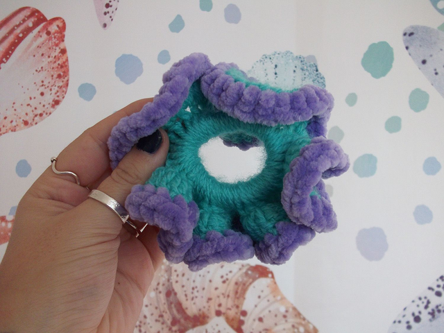 Turquoise and Purple Mini Scrunchie