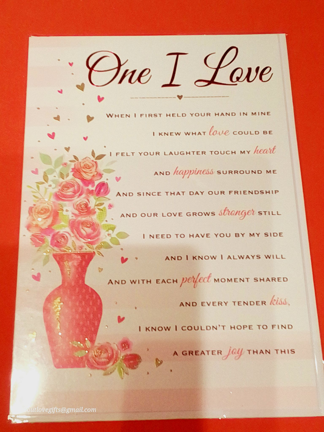 One I Love Sentiment Words , Stunning Designed Card 