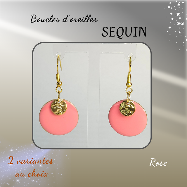 Boucles d&#039;oreilles SEQUIN - Rose