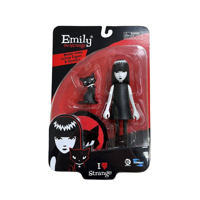 Emily the Strange Action Figure Bendy Emily &amp; Mystery Kitty 25 cm