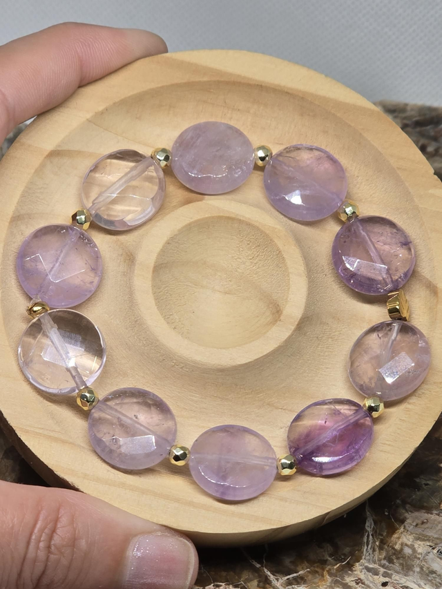 Bracelet Améthyste ronde 1,5 cm 