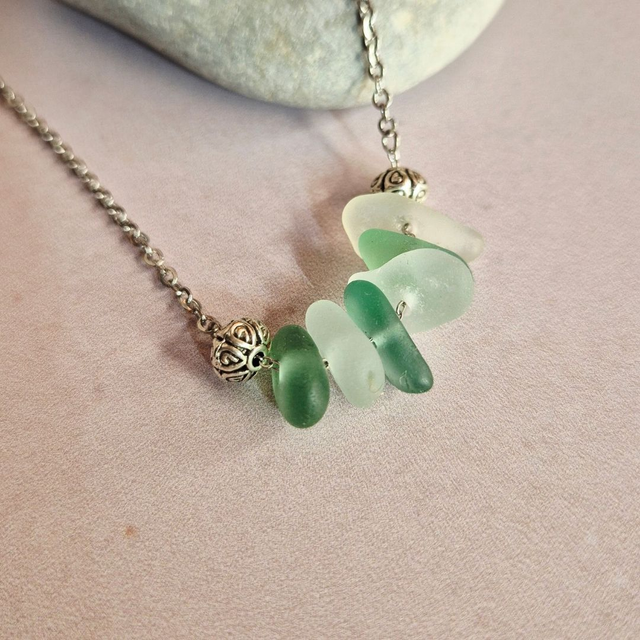 Collier HARMONIA - Verre de mer - Ardore Marina, Calabre