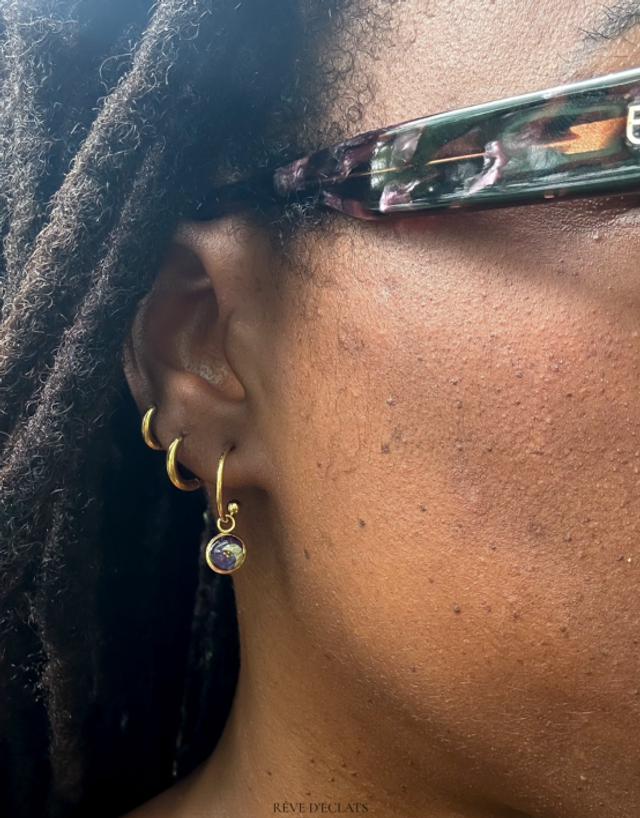 Boucles d'oreilles - Fleurs de Clitoria