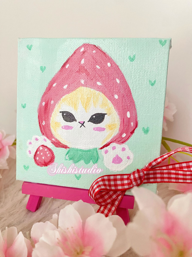 Mofusand strawberry painting 