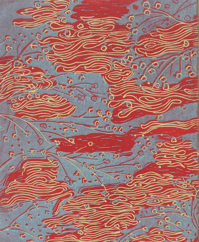 Japans water rood blauw