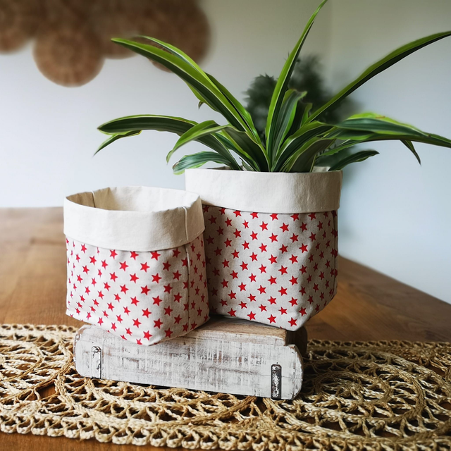 Storage Basket - Red Stars