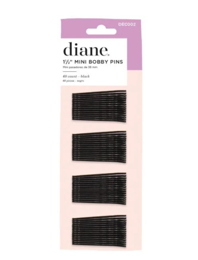 Diane: 1.5" Mini Bobby Pins 60's Black (DEC002)