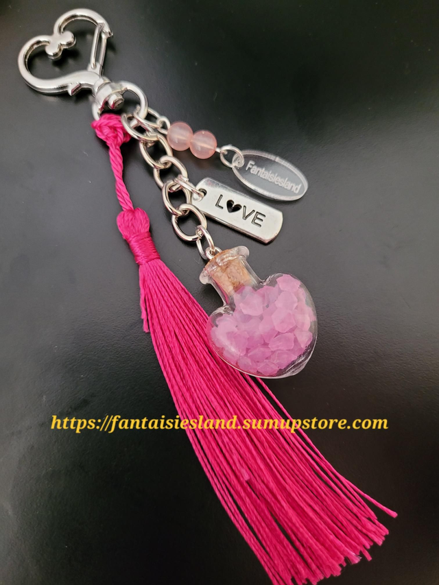 Bijou de sac argenté Love Addict