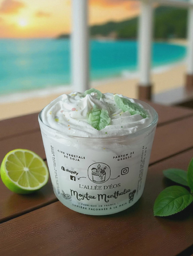 Bougie Gourmande Mojitae Menthalia - Parfum Mojito ( ModĂšle unique)