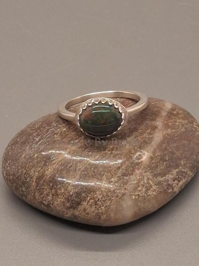 Fancy Jasper Sterling Silver Satin Finish Ring