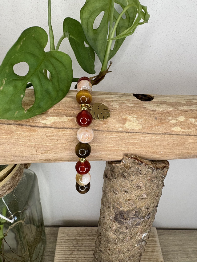 Bracelet cornaline, citrine et oeil de tigre