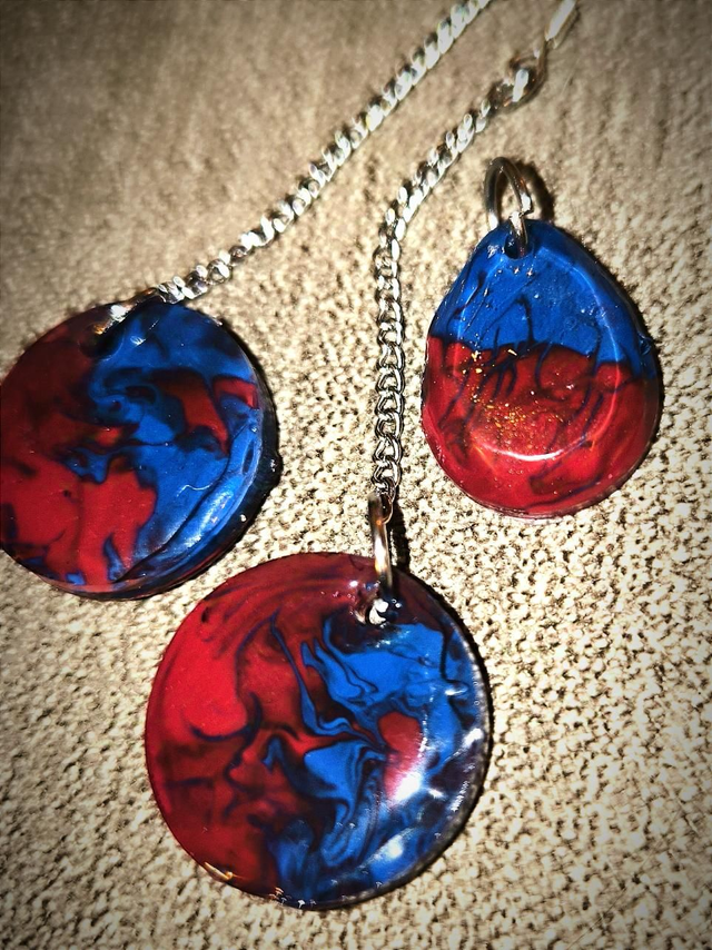 Boucles d'oreilles framboise marine