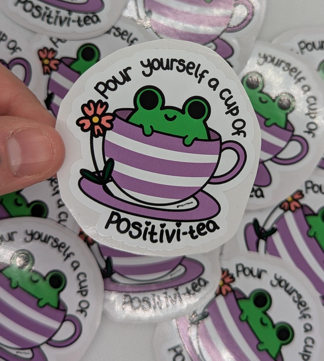 Cup of positivi-tea sticker 