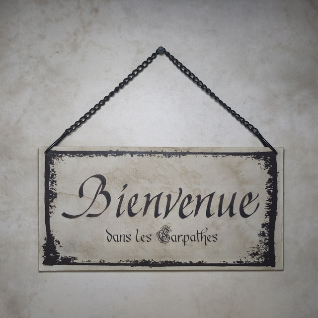 Panneau Bienvenue dans les Carpathes