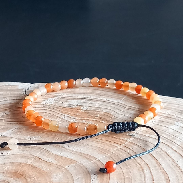 Bracelet ajustable en Aventurine orange