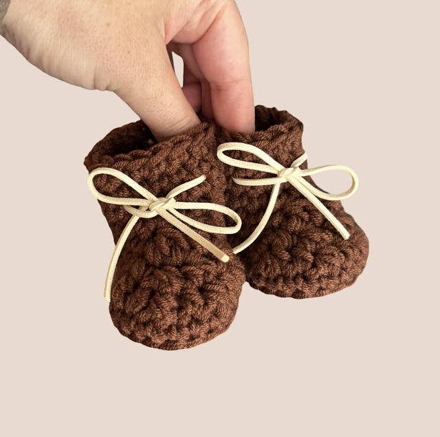 Suede Bow Booties - Brown