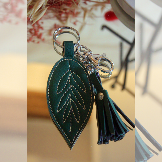 Porte clé feuille 