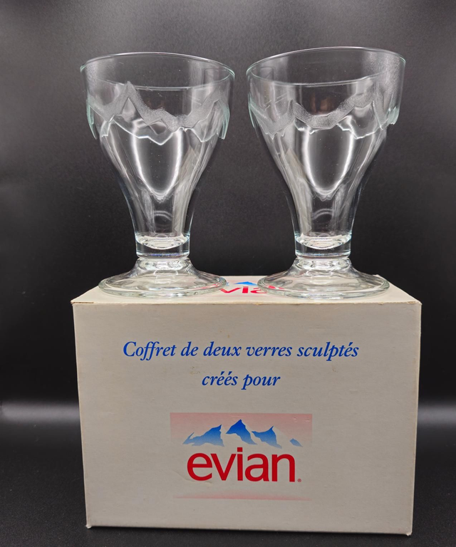 Lot de 2 verres publicitaire Evian