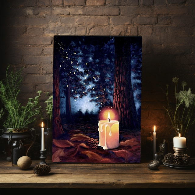 Original Painting Woodland Light