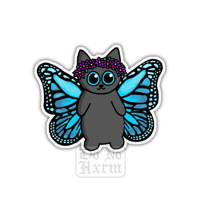 Butterfly Cat Sticker