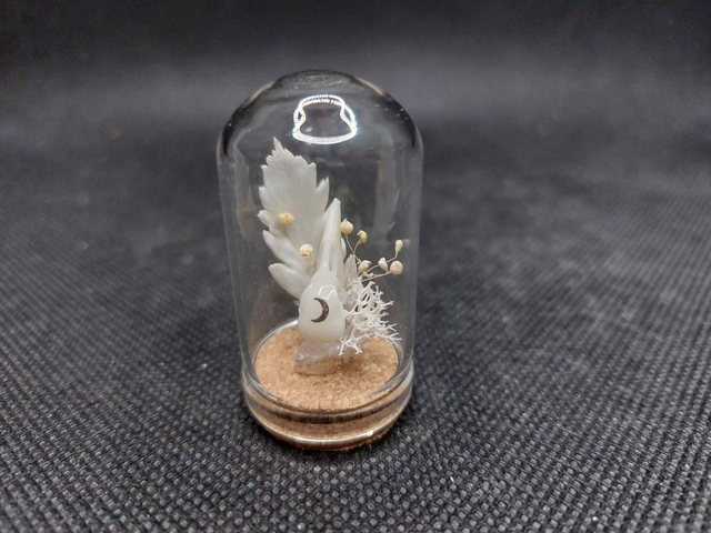 Mini-cloche crâne corbeau lune