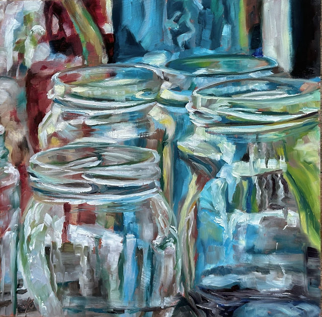 Bunte Gläser - Feine Ölmalerei für dein Zuhause