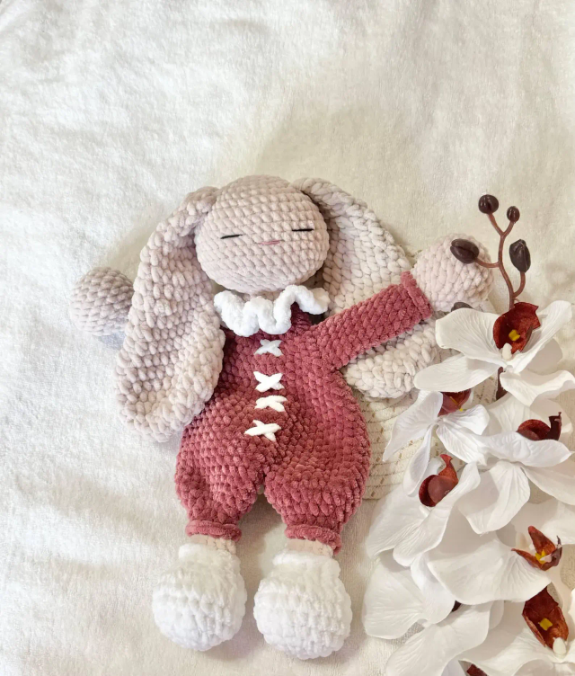 🐰🧶 Doudou Lapin en Pyjama🐰🧶