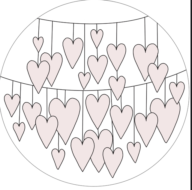 Kartonrondelle Herzen 1 Stk