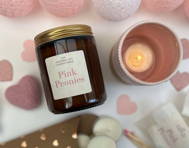Pink Peonies Luxury Soy Candle