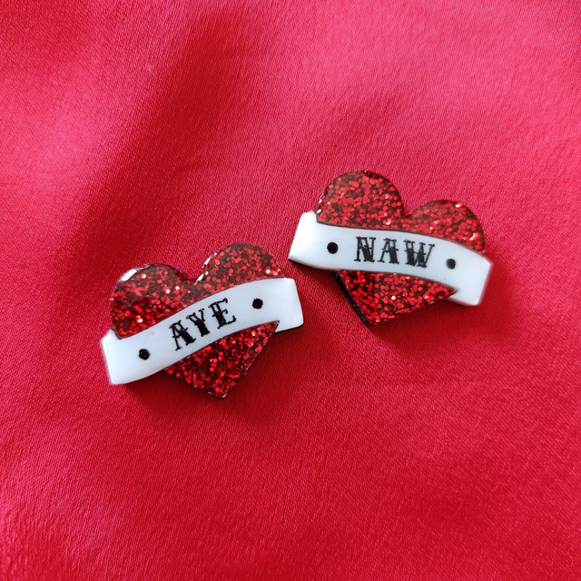 Aye Naw acrylic sparkle hearts