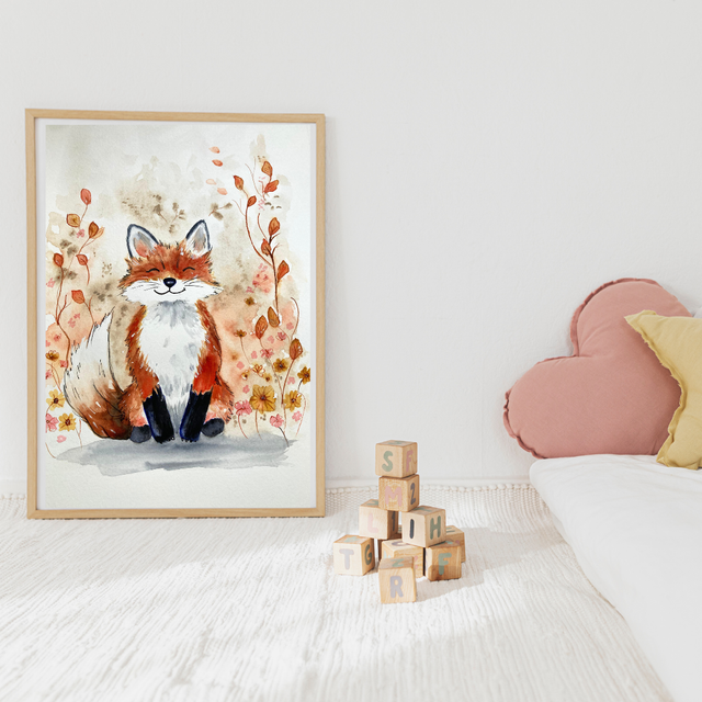 Pintura zorro otoñal