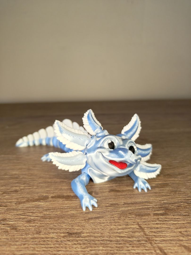 3D Druck: Axolotl - blau, freundlich