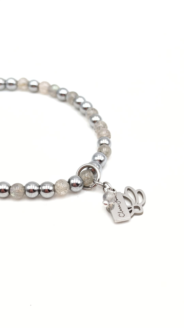 🌙 Bracelet Labradorite &amp; Acier – Douceur intuitive