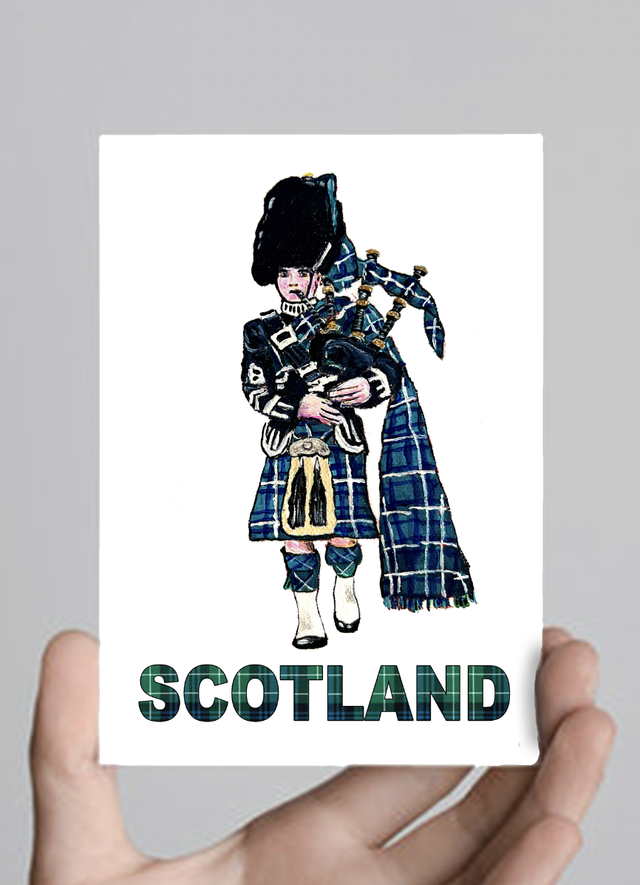 X10 Postcards - Clan Douglas Tartan Piper (40p per unit)