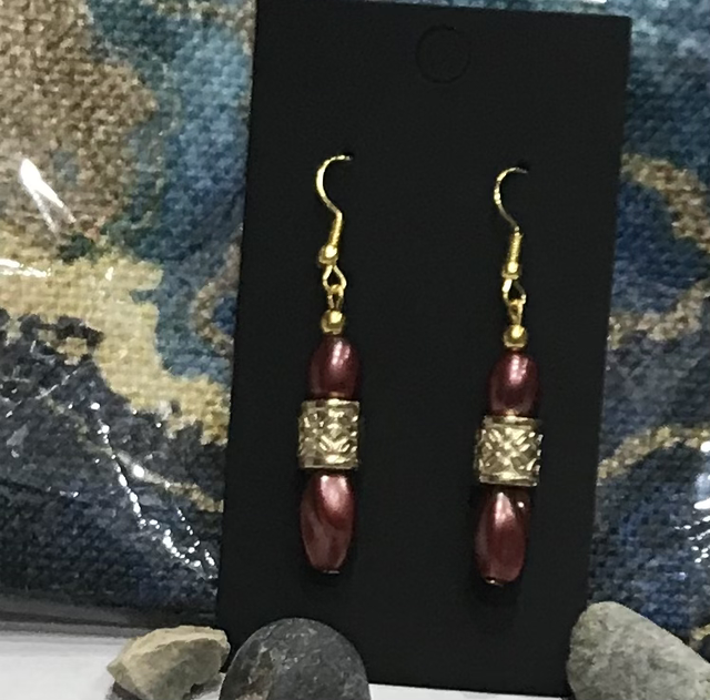 Burgundy Dangling Earrings- BDE01